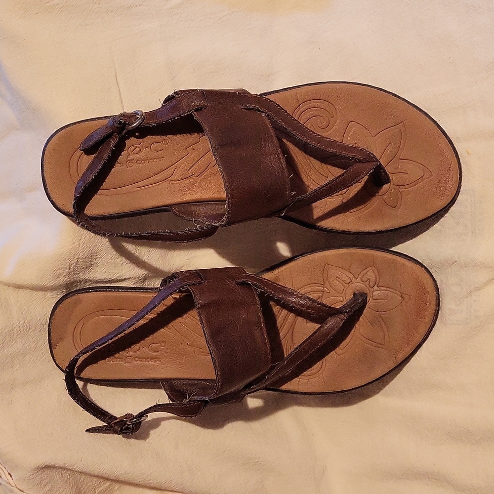 Boc Womens Slingback Sandals Brown Adjustable Buckle 10 M